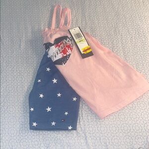 Tommy Hilfiger Pink and Blue Star short set